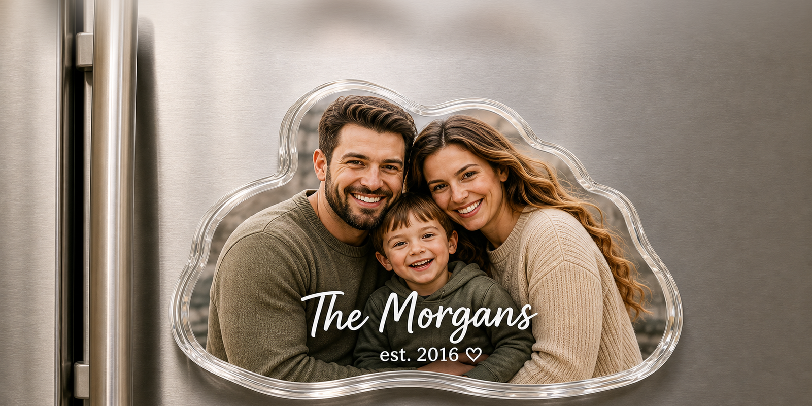 Finished custom family acrylic fridge magnet